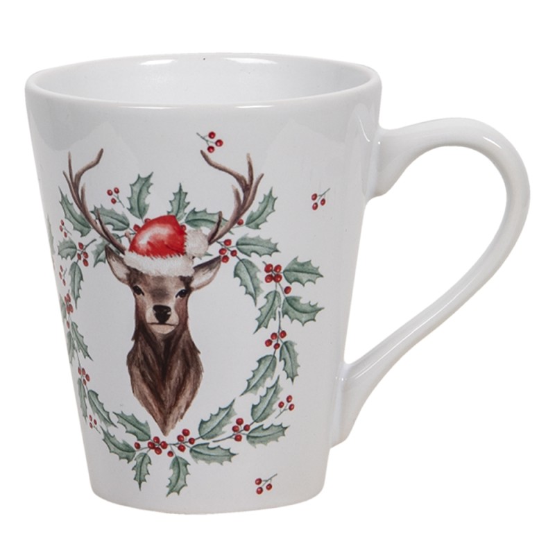 Clayre & Eef Mug 300 ml White Ceramic Christmas