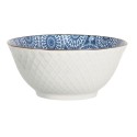 Clayre & Eef Suppenschale Ø 13 cm Weiß Blau Keramik Rund