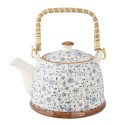 2Clayre & Eef Teapot with Infuser 700 ml Blue Ceramic Rund