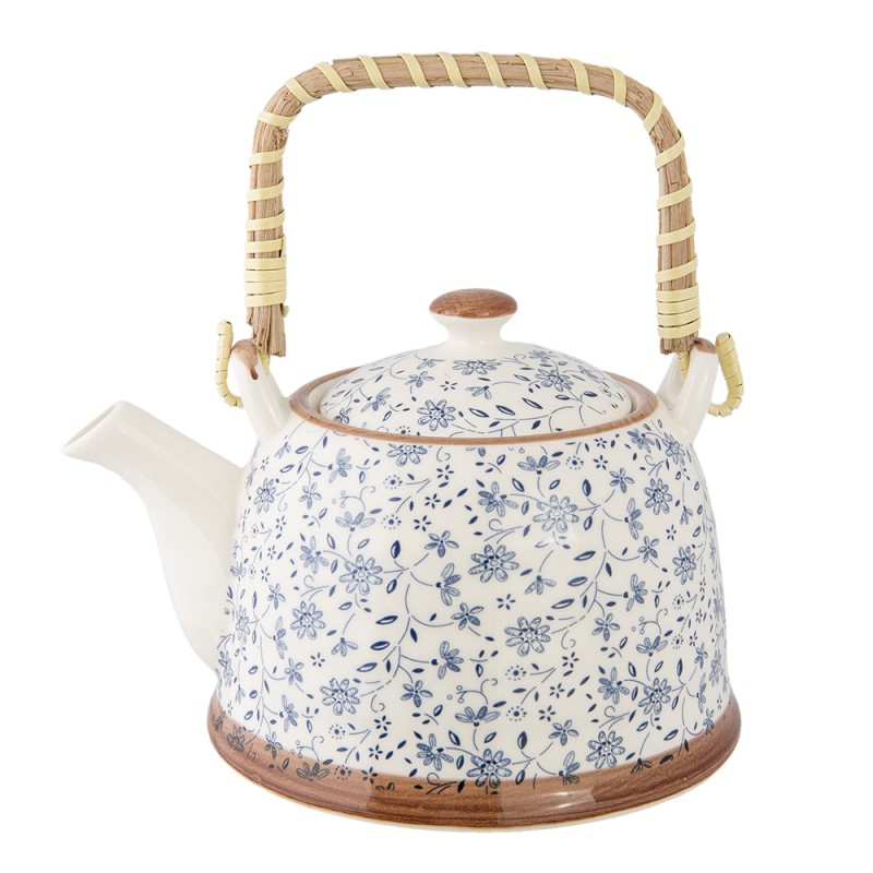 Clayre & Eef Teapot with Infuser 700 ml Blue Ceramic Rund