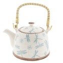 2Clayre & Eef Teapot with Infuser 700 ml Beige Blue Porcelain Round