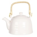 Clayre & Eef Teapot with Infuser 600 ml White Porcelain Round