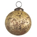 Clayre & Eef Christmas Bauble Ø 8 cm Gold colored Glass Round