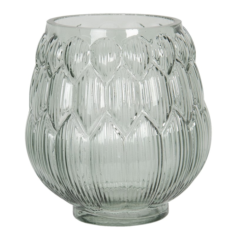 Clayre & Eef Vase Ø 14x16 cm Green Glass Round