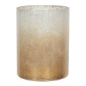 Clayre & Eef Tealight Holder Ø 15x20 cm Beige Brown Glass Round