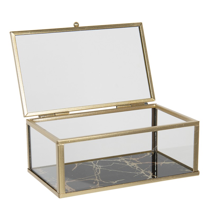 Portagioie in Vetro Dorato Trasparente Trucco Display Trasparente per la Bellezza Nocsm Portagioie in Vetro Scatola Trasparente Utilizzato per Scatola per Orecchini 
