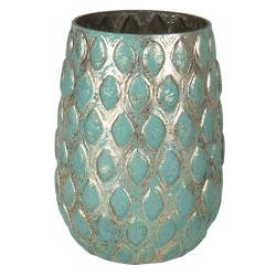 Clayre & Eef Vase Ø 11x16 cm Turquoise Glass