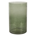 Clayre & Eef Wind Light Ø 15x25 cm Green Glass Round