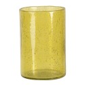 Clayre & Eef Tealight Holder Ø 10x15 cm Yellow Glass Round