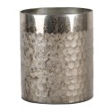 Clayre & Eef Tealight Holder Ø 11x13 cm Silver colored Glass Round