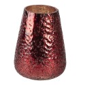 Clayre & Eef Tealight Holder Ø 13x18 cm Red Glass Round