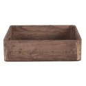 Clayre & Eef Decorative Serving Tray Set of 3 Brown Wood Square