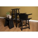 Clayre & Eef Plant Table 42x28x43 cm Black Wood Rectangle