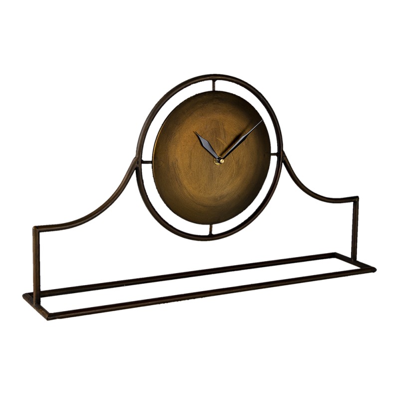 Clayre & Eef Horloge de table 58x33 cm Couleur cuivre Fer Verre