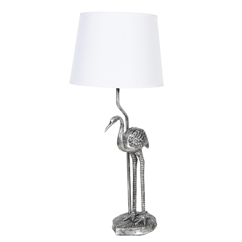 Clayre & Eef Table Lamp Ø 25x58 cm  Silver colored Plastic Round