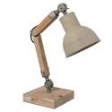 2Clayre & Eef Desk Lamp 15x15x47 cm  Brown Wood Iron