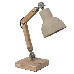 Clayre & Eef Tischlampe 15*15*47 cm  Braun Holz Metall