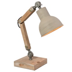 Clayre & Eef Bureaulamp 15x15x47 cm  Bruin Hout Ijzer