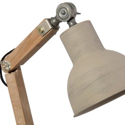 Clayre & Eef Bureaulamp 15x15x47 cm  Bruin Hout Ijzer