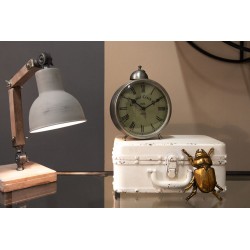 Clayre & Eef Desk Lamp 15*15*47 cm Brown Wood Iron
