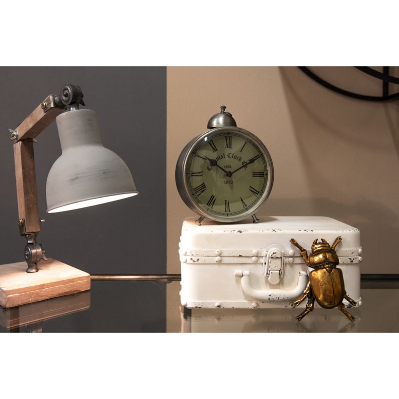 2Clayre & Eef Desk Lamp 15*15*47 cm Brown Wood Iron