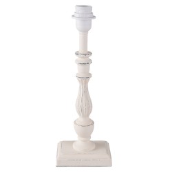 Clayre & Eef Base de lampe Lampe de table 14*10*39 cm E27/max 1*60W Blanc Bois