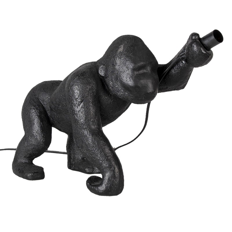 Clayre & Eef Lampenfuß Affe 43x19x30 cm  Schwarz Kunststoff