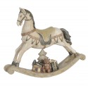 2Clayre & Eef Figurine Rocking Horse 22x5x19 cm White