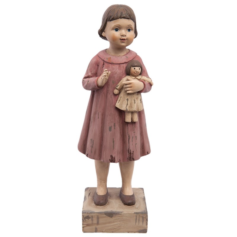 Clayre & Eef Figurine Girl 10x8x28 cm Pink