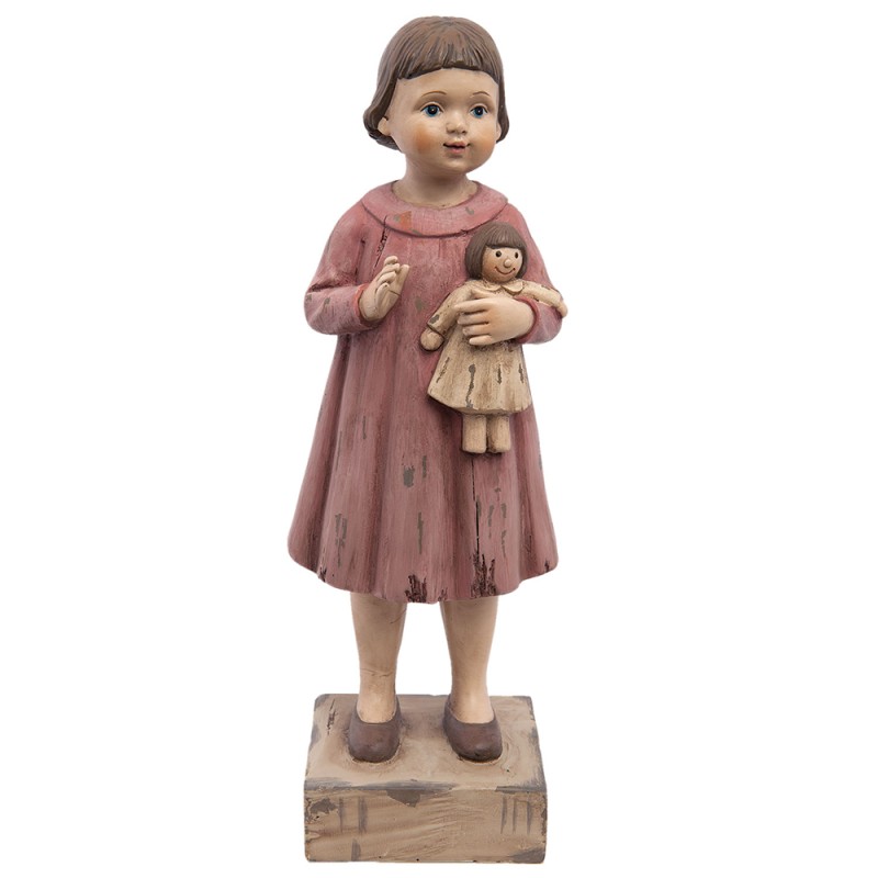 Clayre & Eef Figurine Girl 10x8x28 cm Pink Polyresin