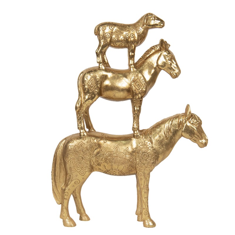 Clayre & Eef Figur Tiere 30x8x40 cm Goldfarbig Polyresin Tiere