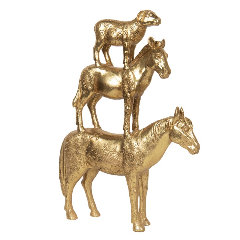 Clayre & Eef Figur Tiere 30x8x40 cm Goldfarbig Polyresin Tiere