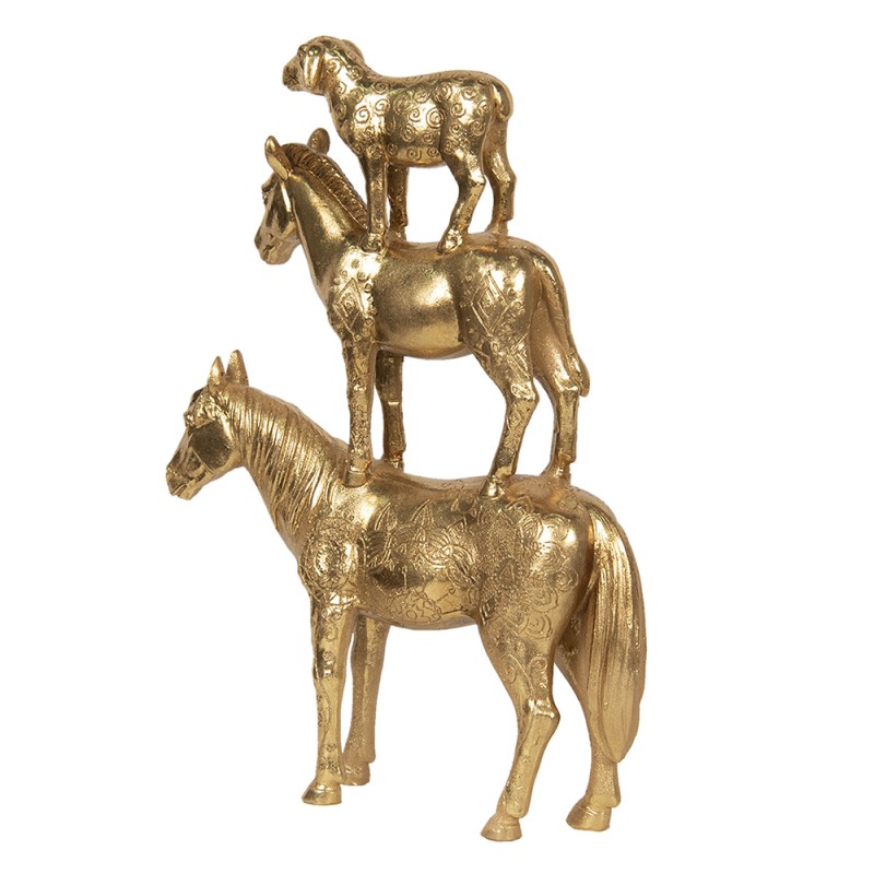 Clayre & Eef Statuetta Animali 30x8x40 cm Color oro Poliresina Animali