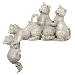Clayre & Eef Figurine Cat 47x13x51 cm Grey Polyresin