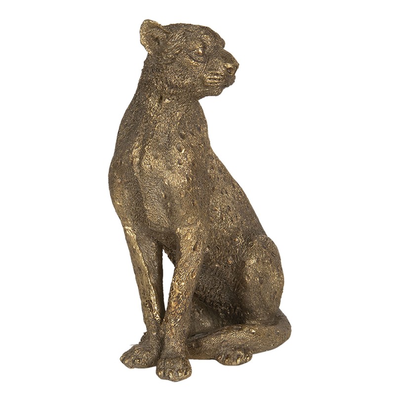 Clayre & Eef Figur Panther 14x11x27 cm Goldfarbig Polyresin Panther