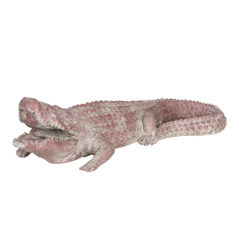 Clayre & Eef Beeld Krokodil 46x21x12 cm Rood Polyresin Krokodil