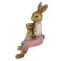 Clayre & Eef Figurine Rabbit 15 cm Pink Polyresin