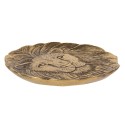 Clayre & Eef Decorative Serving Tray Lion 14x14 cm Gold colored Polyresin Round