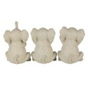 Clayre & Eef Decorative Figurine Set of 3 Elephant 6x5x9 cm Grey Polyresin