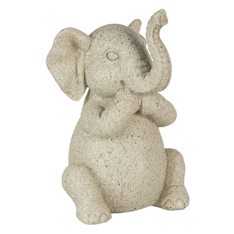 Clayre & Eef Dekorationsfigur 3er Set Elefant 6x5x9 cm Grau Polyresin