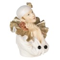 Clayre & Eef Figurine Clown 11x11x15 cm White Gold colored Polyresin