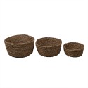 Clayre & Eef Storage Basket Set of 3 Ø 30 Ø 26 Ø 22cm Brown Seagrass