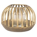 Clayre & Eef Wind Light Ø 15x10 cm Gold colored Metal Glass Round