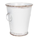Clayre & Eef Decorative Bucket Set of 2 White Metal