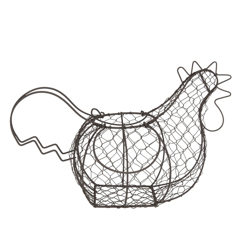 Clayre & Eef Easter Basket Chicken 40x23x28 cm Black Iron