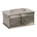 Clayre & Eef Storage Box 21x14x11 cm Silver colored Iron Rectangle