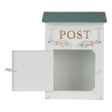 Clayre & Eef Mailbox 22x12x31 cm Beige Green Metal Rectangle Post