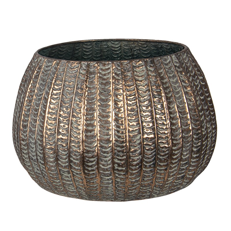 Clayre & Eef Planter Set of 2 Copper colored Metal Round