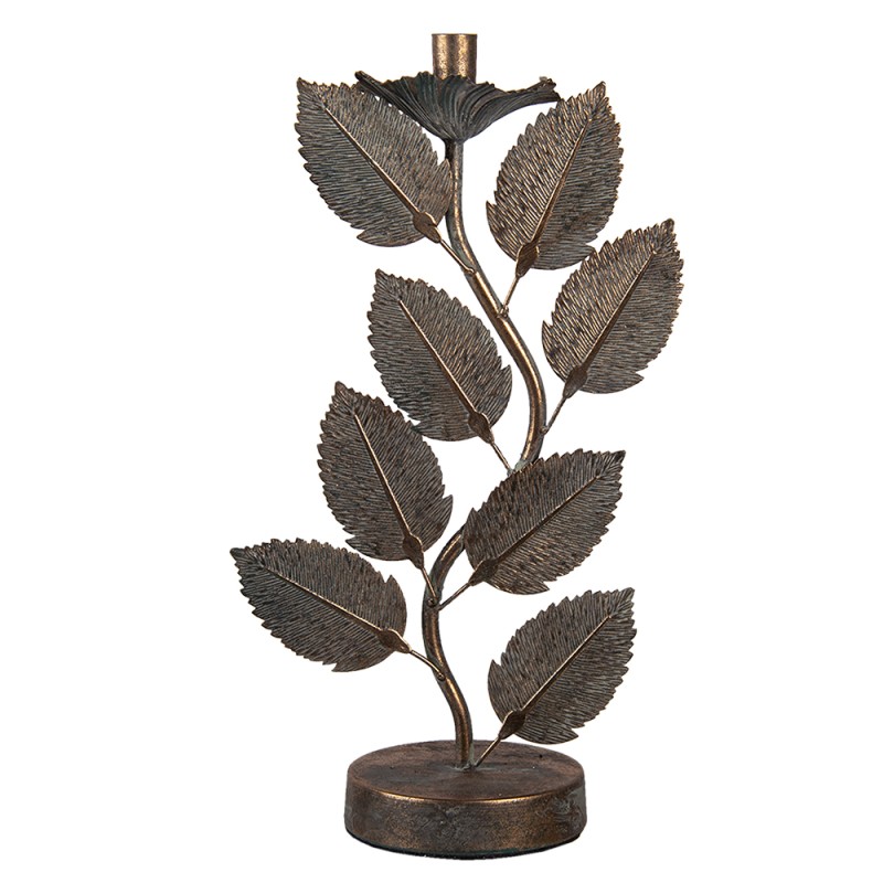Clayre & Eef Candle holder 27x13x44 cm Copper colored Iron Leaves