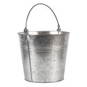 Clayre & Eef Decorative Bucket Ø 18x16/26 cm Grey Zinc